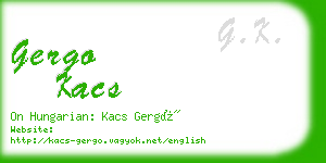 gergo kacs business card